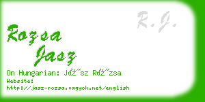 rozsa jasz business card